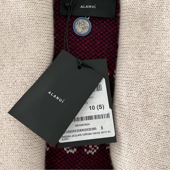 ALANUI Bandana Jacquard Cardigan- Small/White Multicolor - Picture 5 of 6